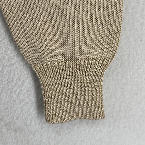 FIA ITALIA Sweater Womens L Hand Loomed Open Hem Tie Jumper Cardigan Beige Vtg - Picture 8 of 14
